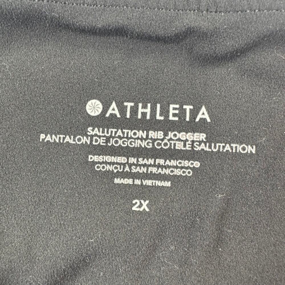 Athleta Black Ribbed High-Waist Jogger Pants - Picture 5 of 13